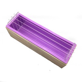 X-Haibei Loaf Soap Mold Silicone Wooden Box Acrylic Divider Board 3+2 Swirling Making