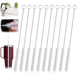 10pcs Limpia Popotes,Cepillo para Acero Inoxidable y Silicona,24cm Cepillo Limpiador Pajitas,Limpieza Completa,No Deja Pelusa,No Daña Utensilios,Cepil