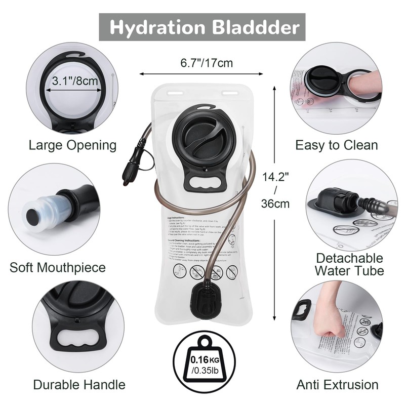Outplea Hydration Vest Pack with 2L Water Bladder, Lightweight Reflective