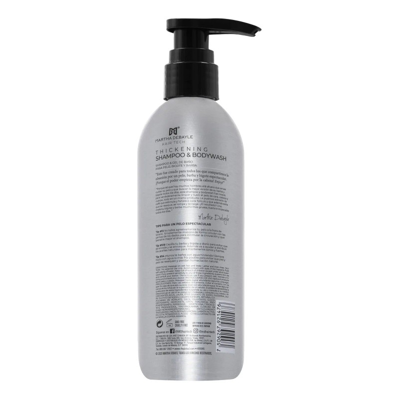 MARTHA DEBYALE HAIR TECH For Men 3en1 Shampoo. Melena, barba,