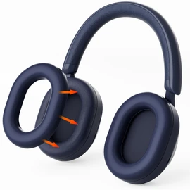 Joghaw Silicone Ear Pad Covers for Sony WH-1000XM5, Sweat-Proof, Anti-Scratch, Gym-Ready Ear Cushion Protectors, Easy to Clean, Soft Fit for Workout & Travel - Blue