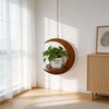 Yohsnor Hanging Plant Tray - Wall Mounted Wooden Rack for