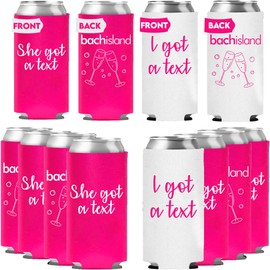 Love Island Bachelorette Can Coolers Set of 12, 1 I Got a Text and 11 She Got a Text Can Coolers, Love Island Decorations, Bachelorette Themed Party Decorations, Ideal Gifts for Decor