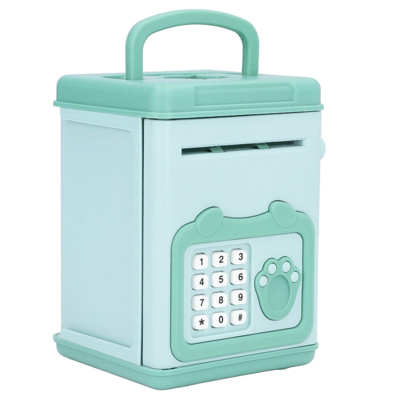 Fingerprint Password Cash Piggy Bank for Kids Auto Scroll Paper