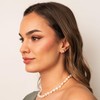 Women's Pearl Earrings Grey Freshwater Cultured Pearls Button Shape Grey