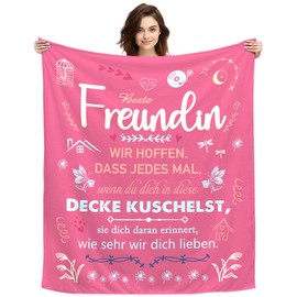 ACAROMAY Original Friendship Gifts for Girlfriend Women Cuddly Blanket for Best Friend Christmas New Year Gift Birthday Gift for Girlfriends Decorative Blankets (Best Friend-A)