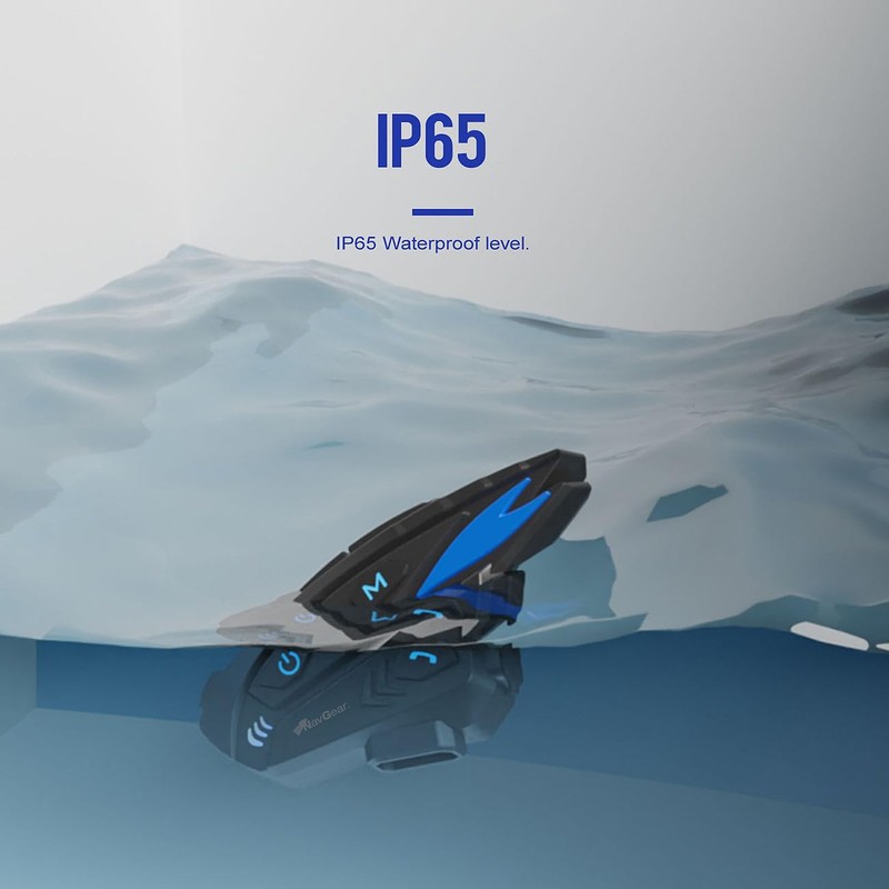 NavGear Motorrad-Kommunikations-System für bis zu 8 Personen, Bluetooth