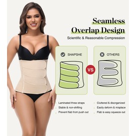 SHAPSHE Waist Trainer for Women Postpartum Recovery Wrap Waist Cincher Corset Shapewear Belly Band