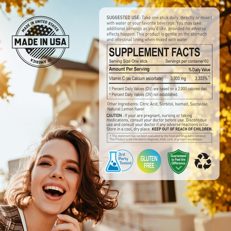 NANOWELL Pure Buffered Vitamin C 3000 mg per Serving, Dietary