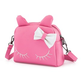 Queen-b Pochette Cat Cute 2-Way Shoulder Bag, Backpack, For Children, Girls, Cats, Cat Ears, Cats, Stylish, Children's Pouch, Bag, Cross-body, Lightweight, Going Out, Pink