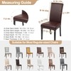 SearchI Waterproof PU Leather Dining Chair Covers Set of 6,