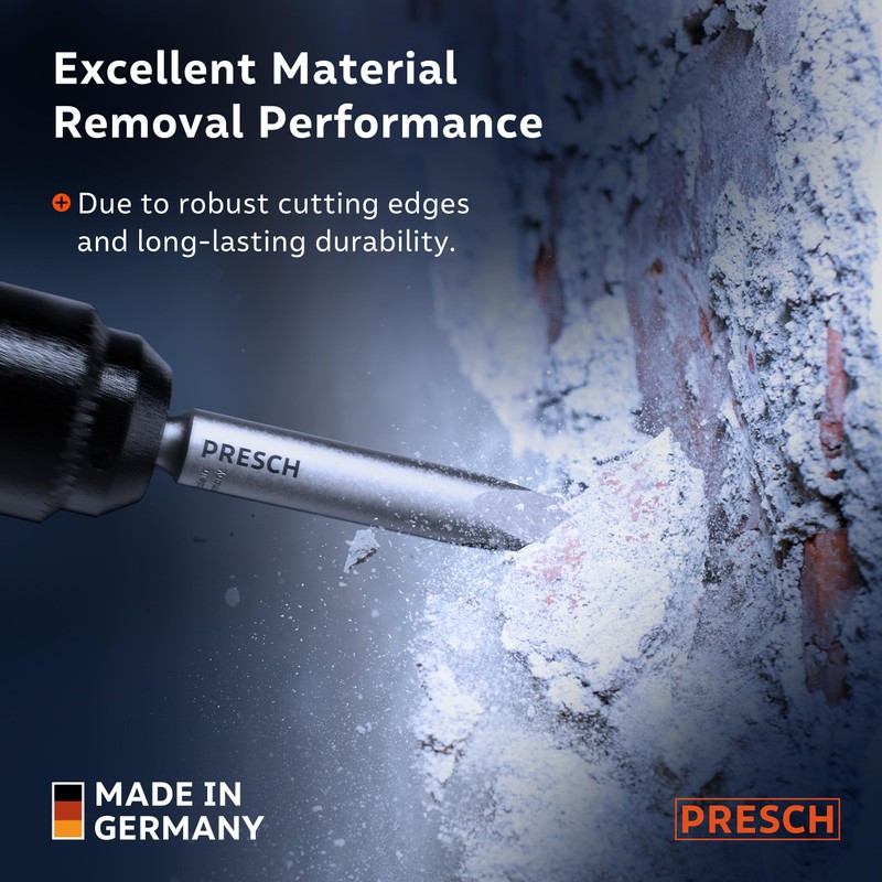 Presch SDS-Plus Pointed Chisel - Extremely Robust, Durable tip -