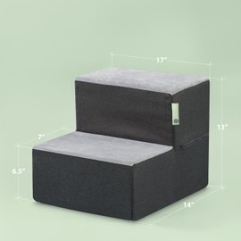 ZINUS Easy Pet Stairs/Pet Ramp/Pet Ladder, X-small, Grey