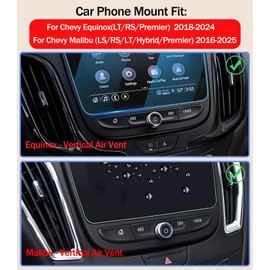 Car Phone Mount for Chevy Equinox (LT/RS/Premier) 2018-2024/ for Chevy Malibu (LS/RS/LT/Hybrid/Premier) 2016-2025 Accessories, for MagSafe Magnetic Vertical Air Vent Phone Holder
