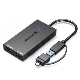 WAVLINK USB 3.1 / USB C to Dual HDMI Adapter, USB Display Adapter, HDMI Converter Adapter, DisplayLink Dual HDMI 4K@60Hz Display Output, For Dell HP Surface Lenovo, Windows and M1/M2/M3 Mac, Linux, Unix, iPad OS, Driver Installation Required