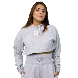 NOROZE Women's Tracksuit Crop Top Jogger Pants Co Ord Sets Ladies Loungewear Gym Fitness Casual Jog Suit Set (10, Crop Top Grey)