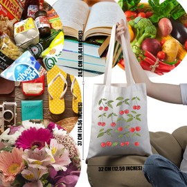 PYOUL Cherry Lover Gift Cute Cherries Tote Bag Garden G-irl Summer Handbag Cherry Merch, beige, M