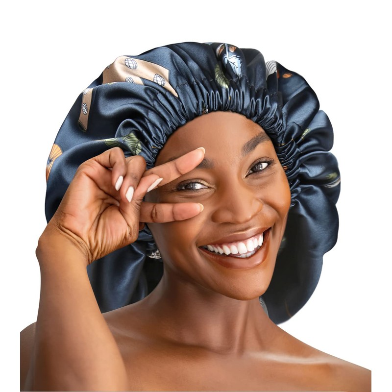 Winitas Gorro grande de satén de seda para mujeres negras,