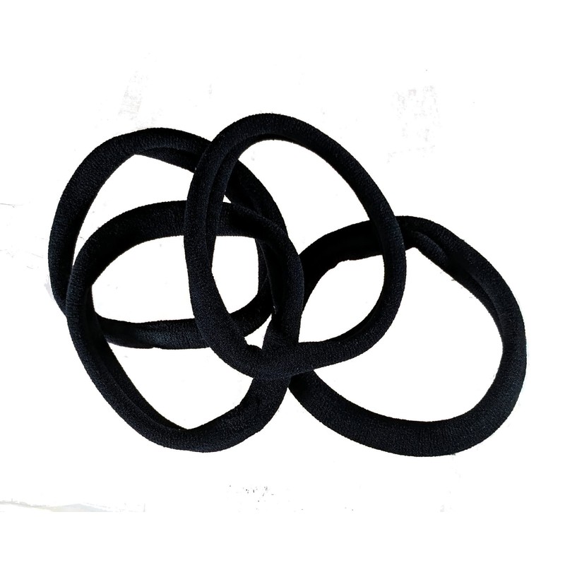 Extra Large Black Jersey Endless Snag Free Hair Bobbles Elastics