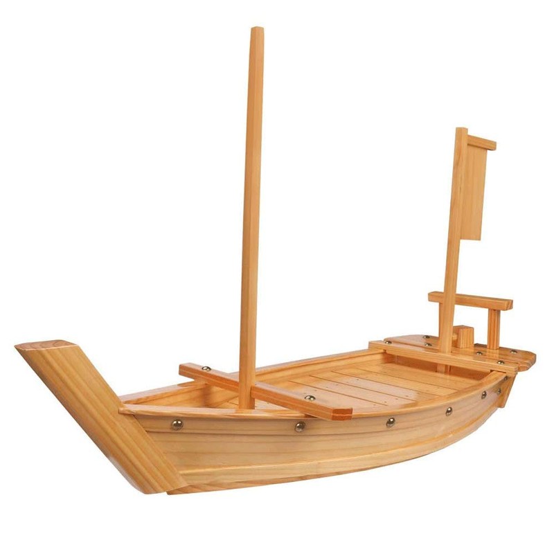 BIPEGE Wooden Sushi Boat Serving Tray, 28 Inch Sushi Plate