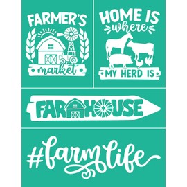 Artstencils Farm House Theme Stencils,Self-Adhesive Reusable Mesh Silk Screen Stencil for Painting on Wood, Canvas, Paper, Fabric, Walls, Furniture, Crafts Home Decor