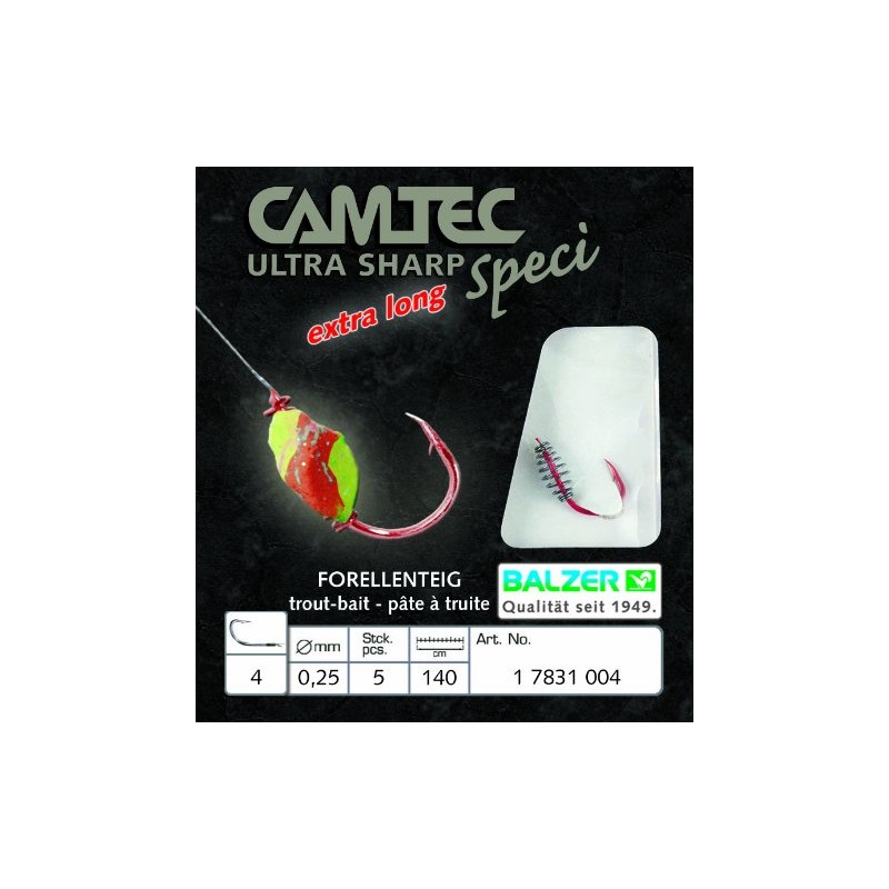 BALZER Camtec Spezi Hook Trout Dough Extra Long Size 10