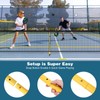Portable Pickleball Net with Wheels Easy Set Up Court Lines,