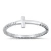 Sideways Cross Beaded Heart Love Ring New .925 Sterling Silver