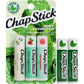 ChapStick Bálsamo Labial, Sabores Favoritos De Menta (Vainilla Menta, Menta Fresca Y Menta Piperita)  2 Bálsamos Labiales Clásicos De Hierbabuena, 4  