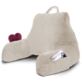 Nestl Reading Pillow for Kids & Teens with Shredded Memory Foam, Backrest Pillows for Reading, Watching, and Gaming, Use on The Couch, Bed, or Floor, Adjustable Support with Washable Cover Linen