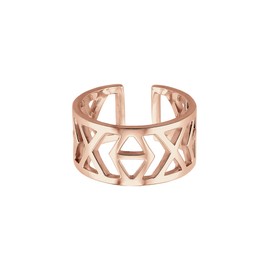 Elli Women's 925 Silver Ring Size Adjustable, Facet cut, No Gemstone