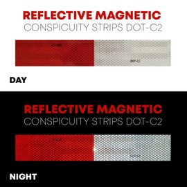 TIRESFX Reflective Magnetic Tape Conspicuity Strips DOT-C2 Approved (2 PCS)
