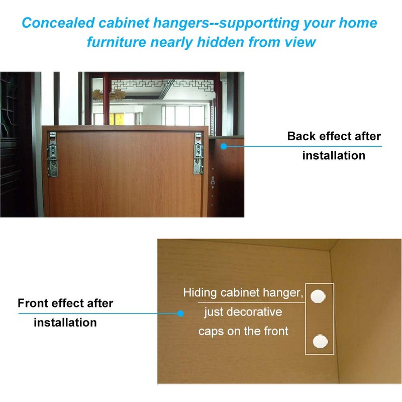 Favengo 2 Pcs Concealed Cabinet Hanger Universal Cupboard Wall Brackets