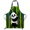 Smooffly Curious Panda on Stem of the Bamboo Apron Unisex