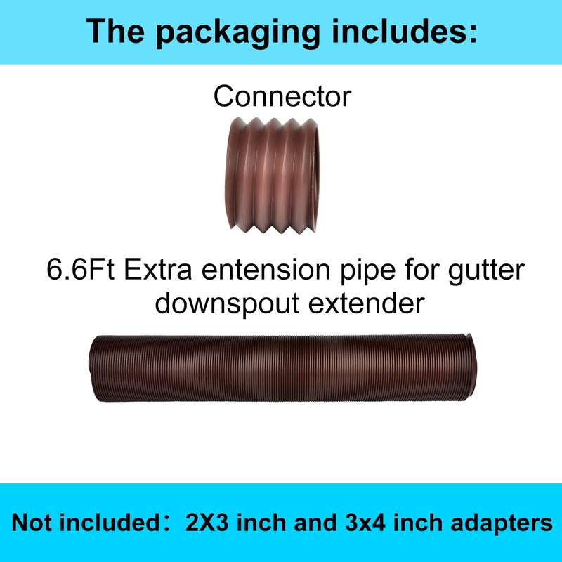 6.6ft Extra Flexible Pipe for POLARDAYS 3 inches Downspout Extender