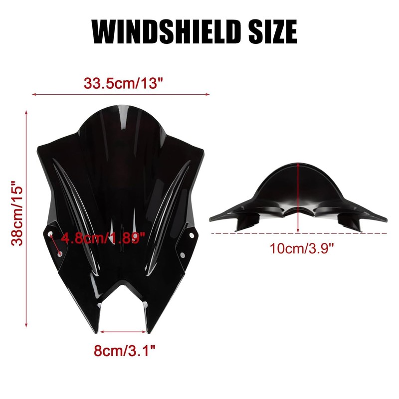 Windshield for NINJA500 SE 2024 2025, PSLER Windscreen Double Bubble