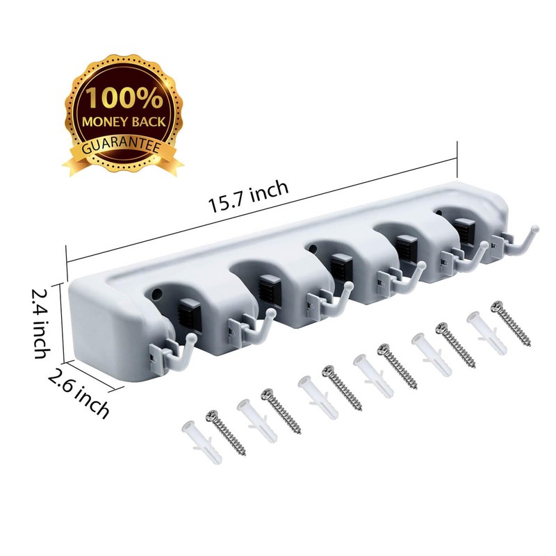 LETMY Broom Holder Wall Mounted - Mop and Broom Hanger