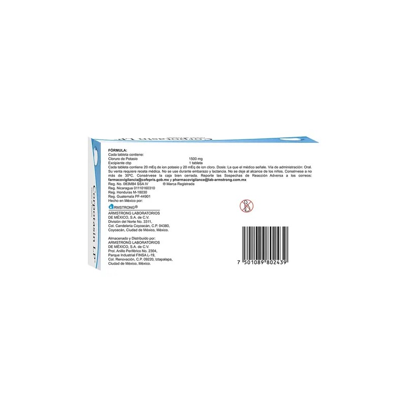 Corpotasin Lp Tableta De Liberación Prolongada 1500 Mg, 30 Tabletas