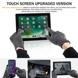 TRENDOUX Mens Gloves, Touch Screen Driving Glove Women Texting Running Unisex - Anti-slip Grip - Knit Thermal Liners - Soft Elastic Material - Winter Hands Warm in Cold Weather