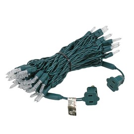 Novelty Lights 70 Light T5 LED Christmas Mini Light Set, Outdoor Lighting Party Patio String Lights, Warm White, Green Wire, 35 Feet