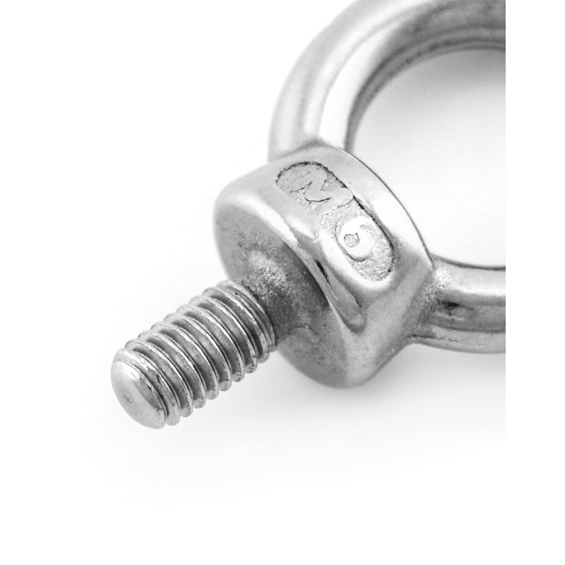QWORK Pack of 20 M6 304 Stainless Steel Eye Bolts