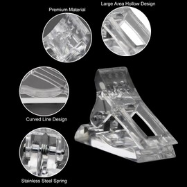 C12rtive 10 Pcs Nail Tips Clip for Quick Building Extension Nail Mold & Nail Tips,Plastic Transparent Dual Nail Form Extension Clip Builder DIY Manicure Nail Art Tool(Nail Clip)