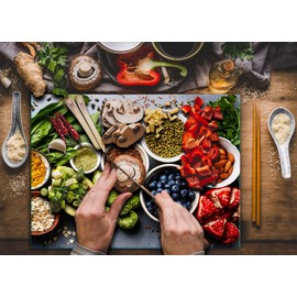 TMK, Glass Chopping Board 30 x 22 cm with Motif Kitchen Chopping Board Hob Cover Plate Decorative Glass