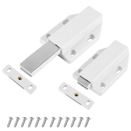 Magnetic Pressure Door Opener, Push to Open Catch for Large Door Drawer, Large Push Release Door Latch for Large Door Cabinet Kitchen Drawer (2 Pack)