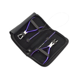Beauty+ Hair Extensions Tools Kit, 2 Stainless Steel Pliers for Hair Apply & Remove Micro Ring Loop, 2 Loop Needle Threader Pulling Hook, Multi Functional Hair Extension Tool, Purple