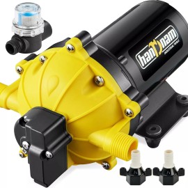 Handnam RV Water Pump 6.5GPM 70PSI 12V DC Water Pump,Five Chamber Self-Priming Diaphragm