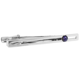 mila schon mst8394 Mira Sean Slit Plate Purple Glass Tie Clip, Brass, Czech Glass