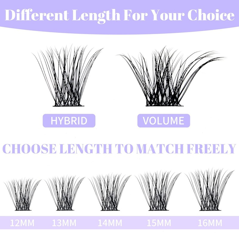 DIY Lash Clusters D Curl Fluffy Wispy Eyelash Extensions