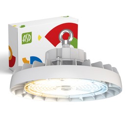 ASD LED High Bay UFO Light Fixture, Commercial Shop Lighting | 3CCT, Dimmable, IP69K Waterproof, DLC Premium, UL Listed | 240W 37600LM 3000-5000K 100-277V | Warehouse, Garage, Workshop Lamp | White