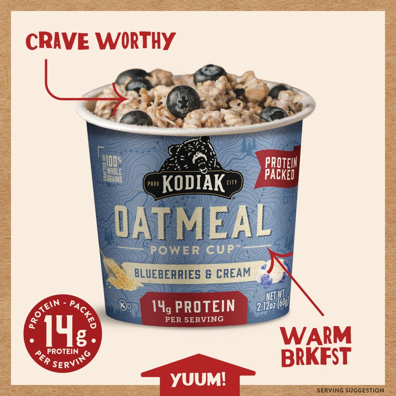 Kodiak Cakes Kodiak Cakes Instant Protein Oatmeal Cup, Blueberries &